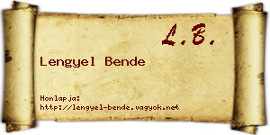 Lengyel Bende névjegykártya